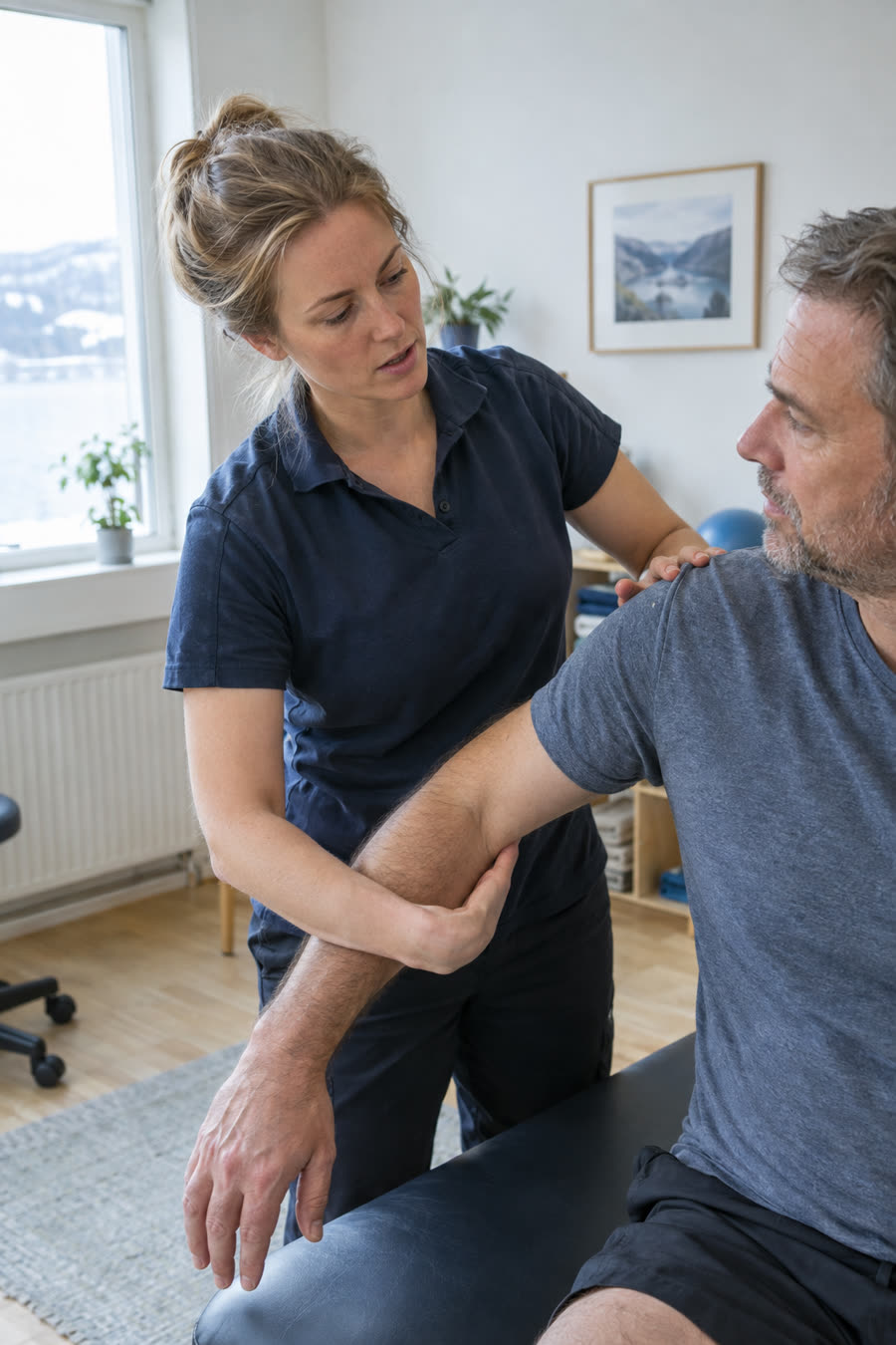 Fysioterapeut behandler en pasient