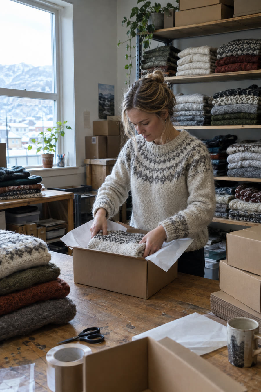 Nettbutikkeier pakker bestillinger
